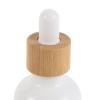 Toyvian 50 ml Glass Dropper Bottles with Bamboo Closure, White view 3