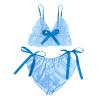 Women's Lace Satin 2-Piece Bra and Panty Lingerie Set view 3