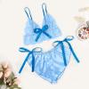 Women's Lace Satin 2-Piece Bra and Panty Lingerie Set view 4
