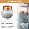 Duuclume Pet Memorial Urn, Small Ceramic Honey Jar for Cats and Dogs, 320 ml, Green view 2