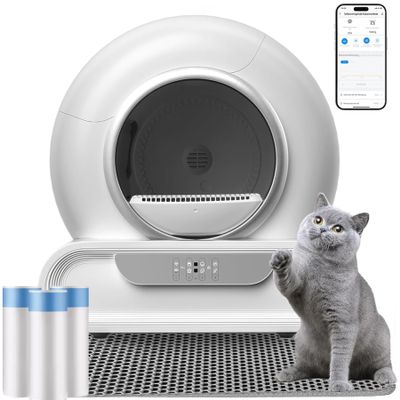 Self-Cleaning Cat Litter Box, 65L + 9L, XXL Automatic Litter Box with App Control