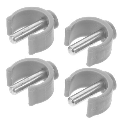 Tofficu 4-Piece C-Shaped ABS and Steel Clips for Walking Aids and Crutches, Non-Slip Locking Clamps for 22 mm Handle Tubes, Gray
