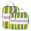 BCFHRGT Stackable Polyester Storage Bags, 3-Piece Set, Mardi Gras Flag, Happy Carnival Decoration view 1