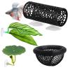 4-Piece Aquarium Decor Set with Betta Rest Tunnel, Feeding Ring, and Artificial Plants view 1