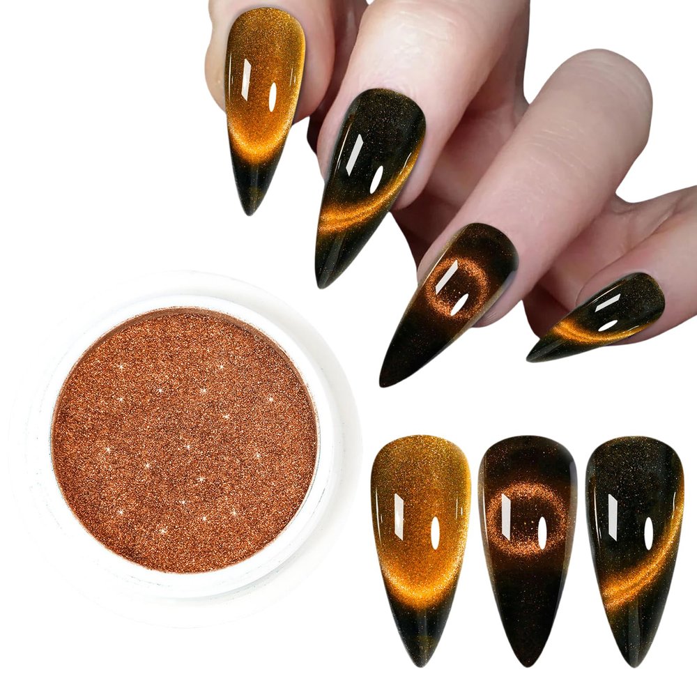 Cat-Eye Magnetic Nail Powder with Mirror Effect