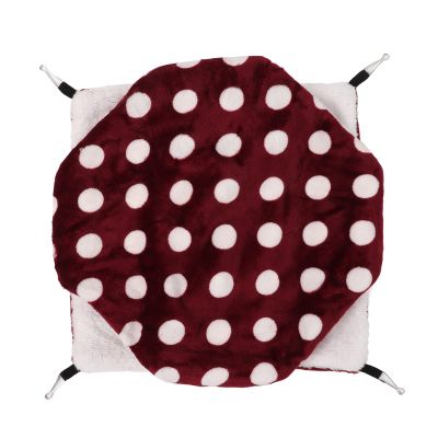 3-Layer Warm Flannel Hammock for Small Pets, 30 x 30 cm, Burgundy