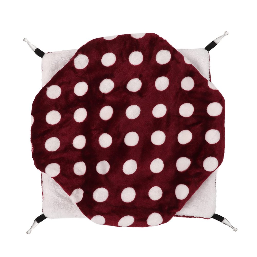 3-Layer Warm Flannel Hammock for Small Pets, 30 x 30 cm, Burgundy