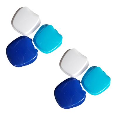 Denture Box 2-Pack with Hinge and Strainer