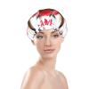 Cute Bull Valentine Waterproof Reusable Shower Cap for Women view 3