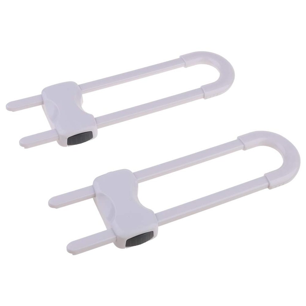U-Shaped Child Safety Lock for Drawers, Cabinet Doors, and Barn Doors