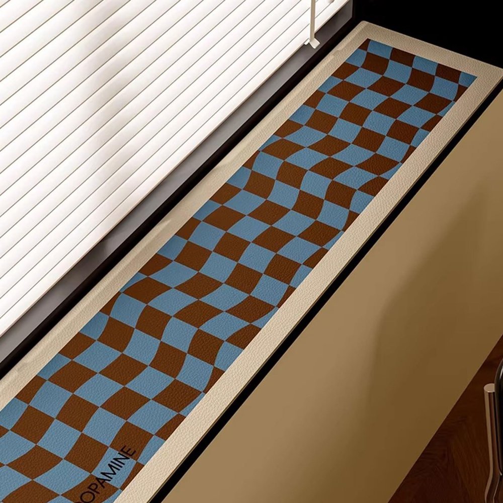 PU Window Sill Mat, Non-Slip, Waterproof, Easy to Clean, Blue, 10 x 150 cm