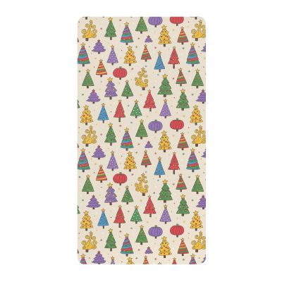 Cotton Baby Playard Sheet, “Christmas Trees” Pattern, Beige (Keyword), 1-Piece