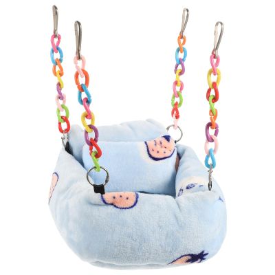 JEWEDECO Blue Flannel Hammock for Small Pet Cages