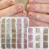 HAJHI Bedazzler Kit Resin Jelly Nail Charms, Round Flat-Back Rhinestones for Textiles, School and Nail Salons, Champagne, 6 Squares view 2