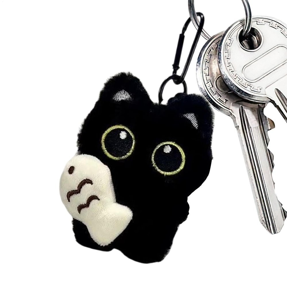 Black Cat Plush Keychain