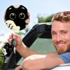 Black Cat Plush Keychain view 2