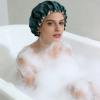 Large Double-Layer Waterproof Shower Cap for Women view 2