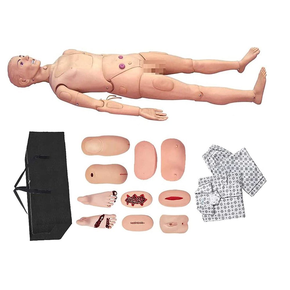 Lifelike Full-Body Nursing Mannequin for Medical Training with Wound Modules