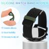 QUARKZMAN 6-Pack 26 mm Silicone Watch Band Keepers, Replacement Strap Loops, Military Green view 3