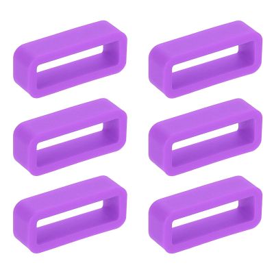 QUARKZMAN 6-Pack 12 mm Purple Silicone Watch Band Keepers