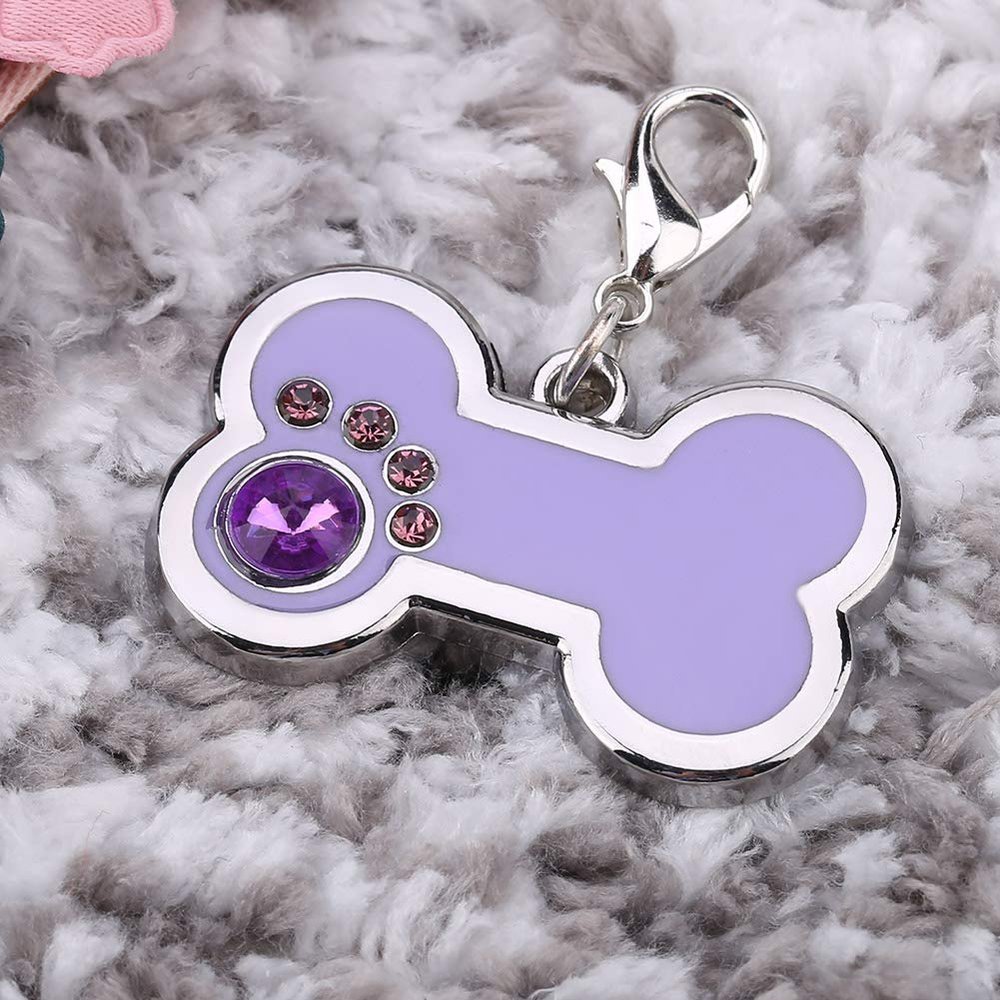 Taidda Engraved Pet ID Tag with Rhinestones