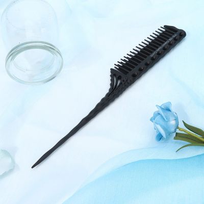 Tnfeeon 3-Row Teasing Comb, Lightweight ABS Hair Styling Tool for Women, Black