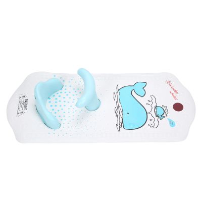 Tnfeeon Baby Bath Seat with Whale-Pattern Cushion, Non-Slip Bath and Feeding Seat for Toddlers 6–18 Months