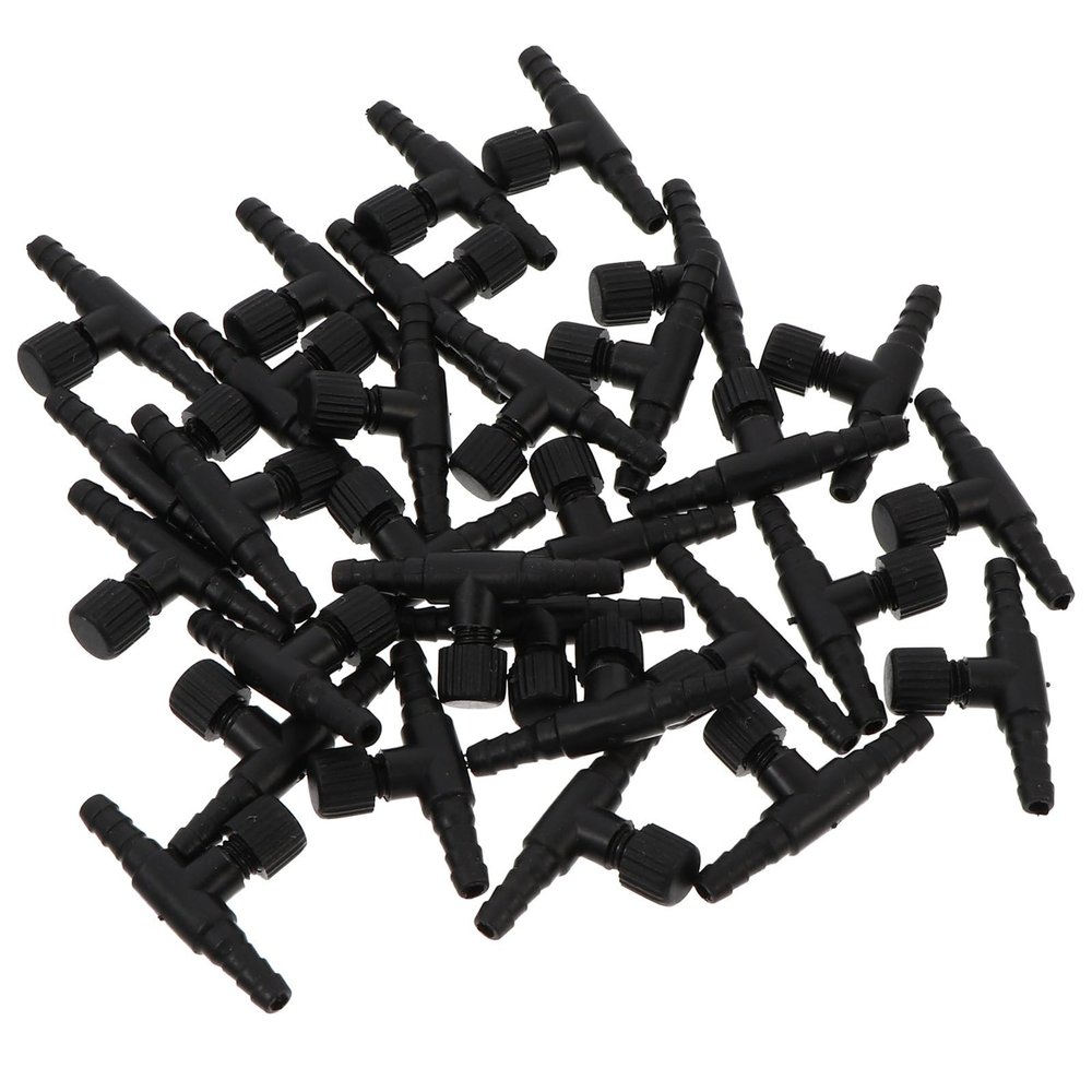 Abaodam 30-Piece Aquarium T-Shaped Air Valves, 4 mm Plastic Airflow Regulators
