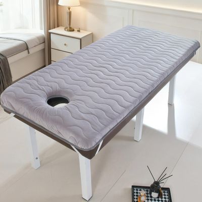 LDLCYCN B/Gray 185 × 70 cm (T) 6 cm Latex Memory Foam Massage Table Topper with Face Hole