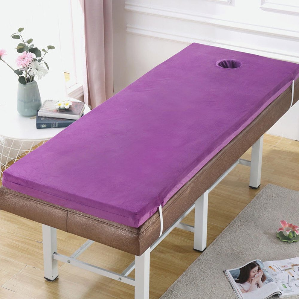 Purple 190 x 70 cm Massage Table Mattress Topper, 5 cm High-Density Foam