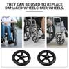 NUSITOU 2-Pack 7-Inch Solid Rubber Front Wheels for Wheelchairs, Black, with Bearings view 3