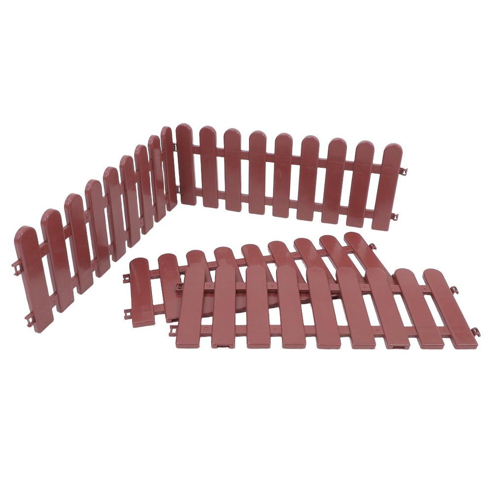 BATHVEVE 4-Piece PVC Lawn Fence for Pets and Turtles, Modular DIY Design, Coffee