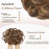 FESHFEN Curly Messy Bun Hairpiece with Elastic Band, Toffee Blend, 55 g view 3