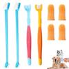 JIRVEX 8-Piece Dog and Cat Toothbrush Set with Triple-Head, Double-Head and Finger Toothbrushes view 1