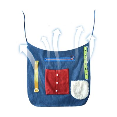 160g Activity Apron for Seniors | Sensory Blanket | Activity Apron for Adults with Dementia | For Nursing Homes and Care Facilities, 48 x 51 cm
