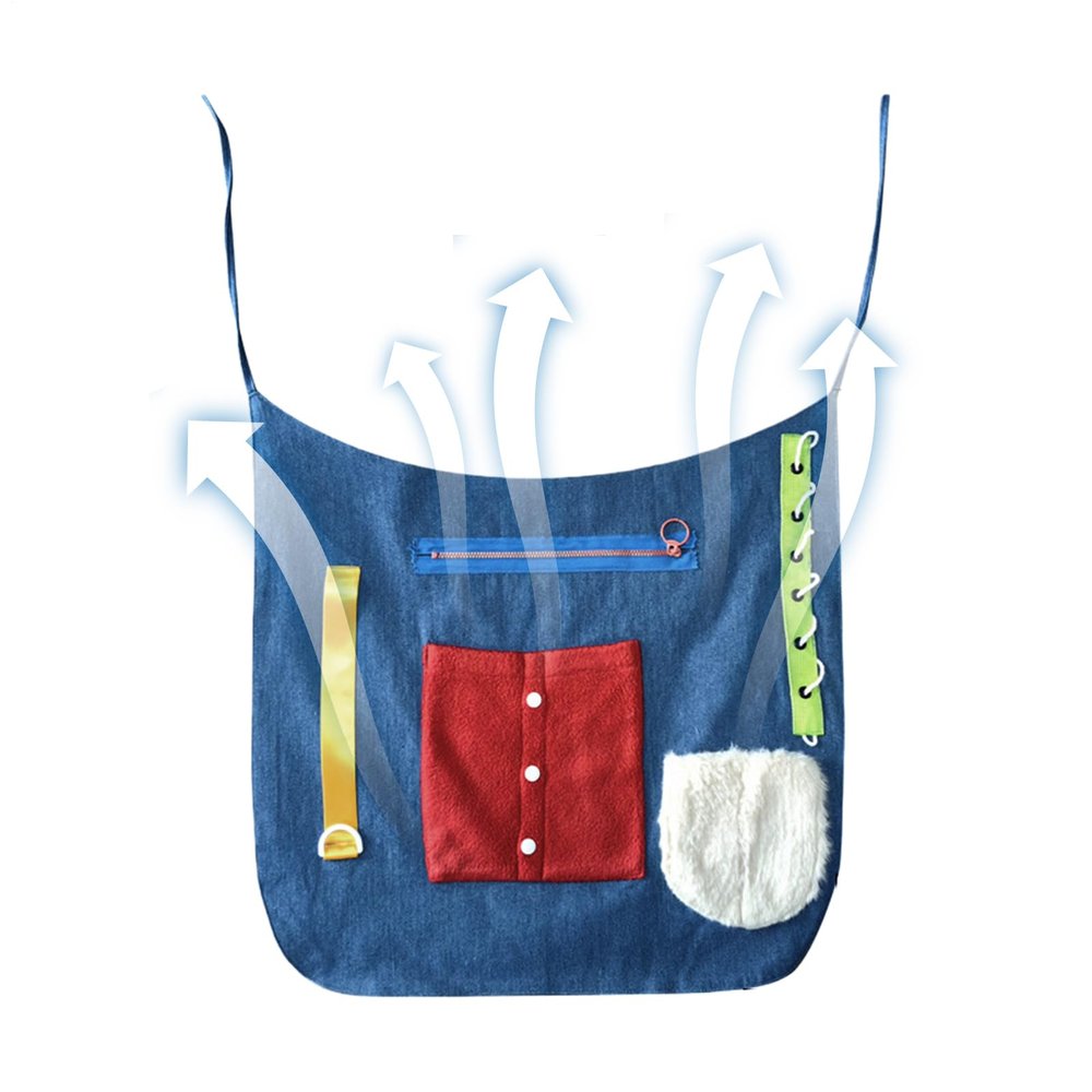 160g Activity Apron for Seniors | Sensory Blanket | Activity Apron for Adults with Dementia | For Nursing Homes and Care Facilities, 48 x 51 cm