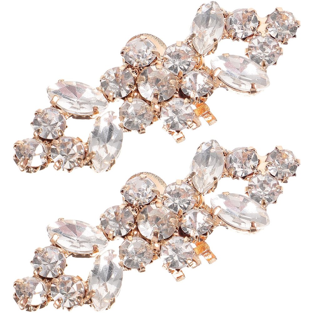 Rhinestone Shoe Clips for Flat Shoes, Alloy, 2 Pieces, Christmas Party