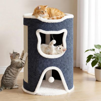 Klyvvo 40 x 40 x 60 cm Felt Cat Cave, 2-Layer, Gray