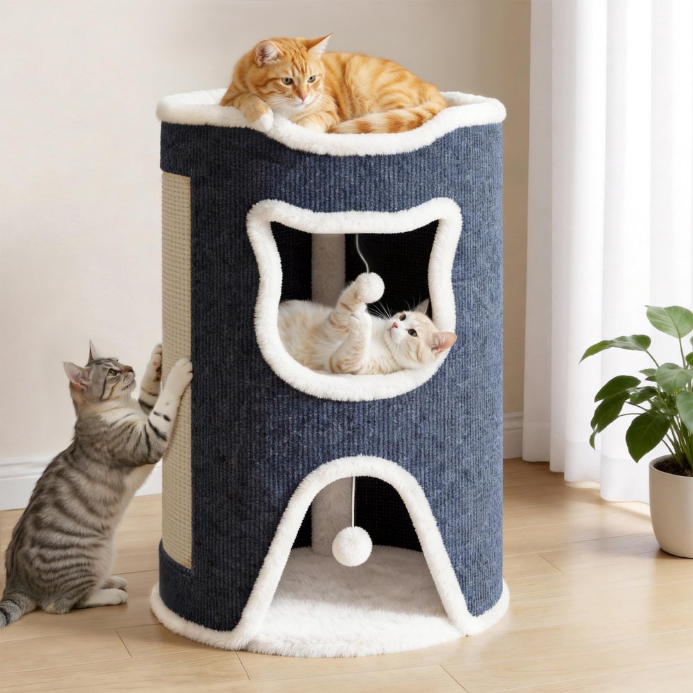 Klyvvo 40 x 40 x 60 cm Felt Cat Cave, 2-Layer, Gray