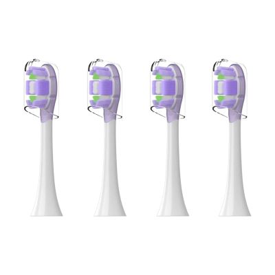 4-Piece Replacement Brush Heads for Xiaomi Oscillating Electric Toothbrush Pro, MES610/MES609, Soft Bristles, Purple