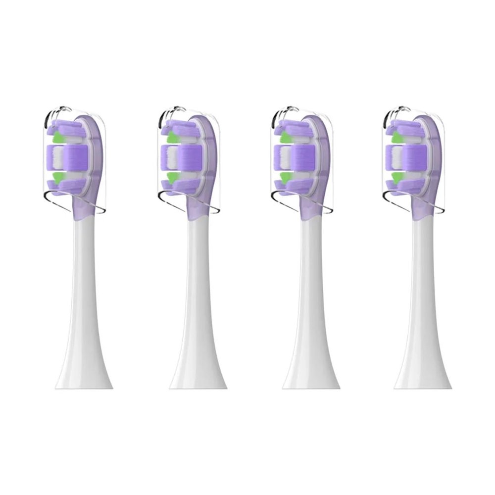 4-Piece Replacement Brush Heads for Xiaomi Oscillating Electric Toothbrush Pro, MES610/MES609, Soft Bristles, Purple