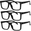 Eyekepper 3-Pack Oversized Reading Glasses, Square Frame for Men and Women - Black +2.75 view 1