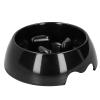 Portable Slow-Feeder Pet Bowl for Dogs and Cats, Non-Slip Melamine, Black view 1