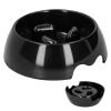 Portable Slow-Feeder Pet Bowl for Dogs and Cats, Non-Slip Melamine, Black view 2