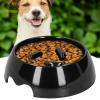 Portable Slow-Feeder Pet Bowl for Dogs and Cats, Non-Slip Melamine, Black view 3