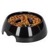 Portable Slow-Feeder Pet Bowl for Dogs and Cats, Non-Slip Melamine, Black view 4
