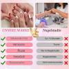 Ceboic 24-Piece Medium Almond Press-On Nails, Red with White Dots and Pink French Tips view 4
