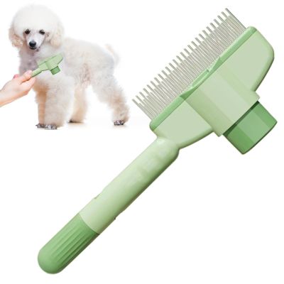 Cat Brush for Shedding with Self-Cleaning Button | Dematting Brush for Cats and Dogs - Short & Long Hair, Puppies, Kittens, Home, Travel, Bathing, Cleaning, Massage