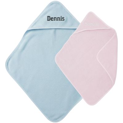 smartaini Personalized Baby Hooded Towel with Name, Soft Cotton, Blue