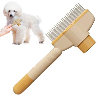 Self-Cleaning Cat Brush | Anti-Slip Grooming Comb for Long-Haired Cats